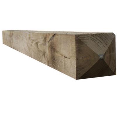 150 x 150mm Tannalised Fence Post Green x 2.4mtr With 4 Way Weather Top